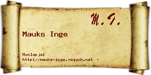 Mauks Inge névjegykártya